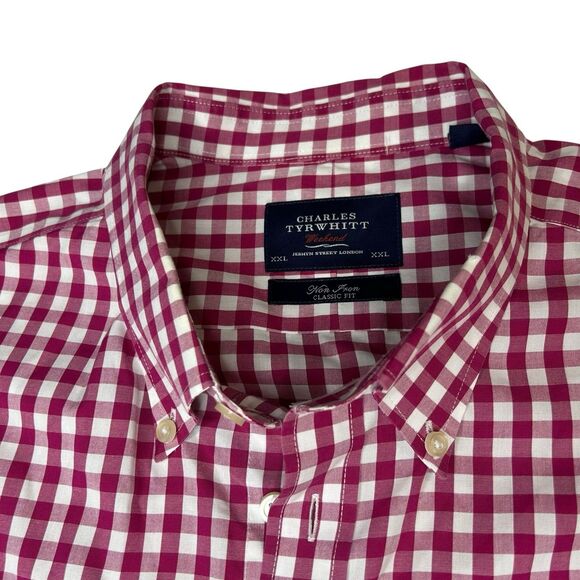 Charles Tyrwhitt Shirt Men XXL Weekend Classic Fit Red Checkered Preppy Casual - Picture 3 of 10